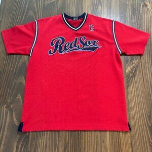 ⚾ Boston Red Sox MLB Spellout Shirt Navy Red Stitches Baseball XL Fan‎ Gear